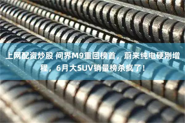上网配资炒股 问界M9重回榜首,蔚来纯电硬刚增程,6月大SUV销量榜杀疯了!